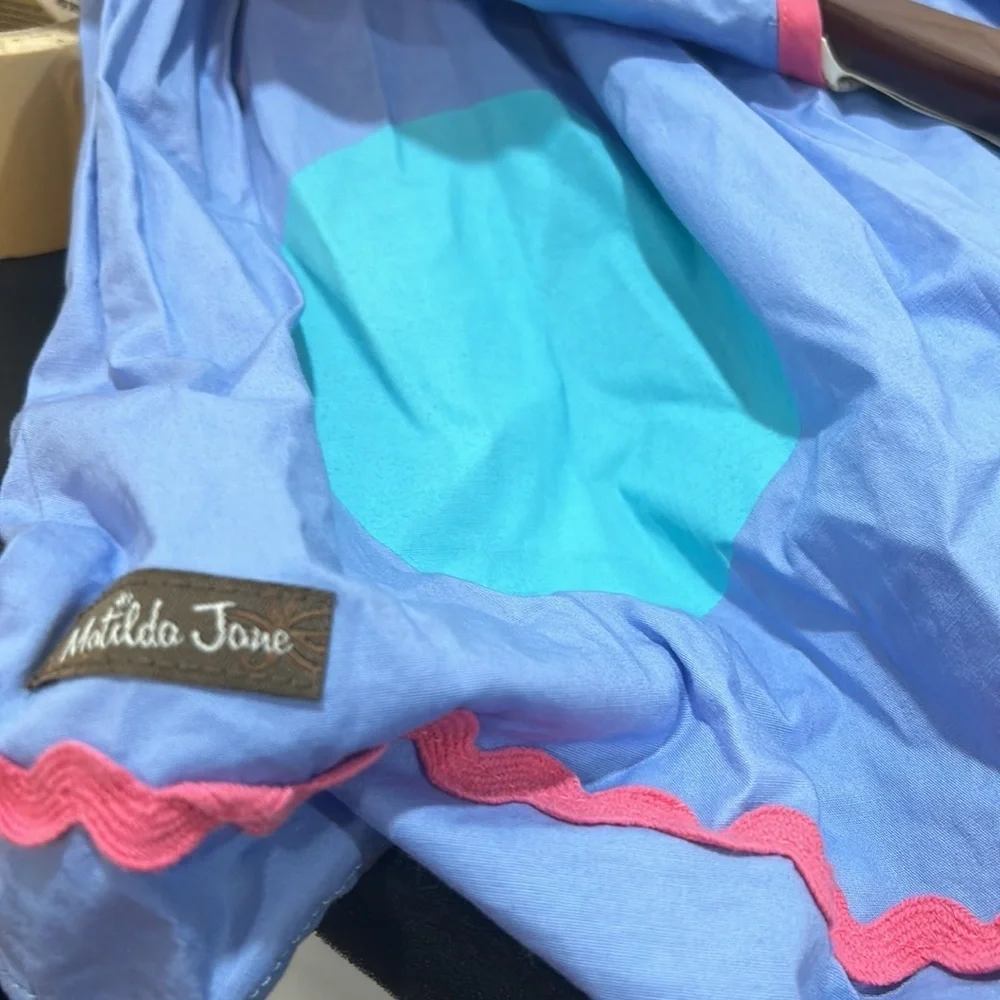 Matilda Jane pink & blue girls dress size 4 GUC